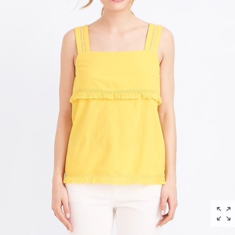 ☀️J.crew Factory Yellow Fringe Sleeveless Top